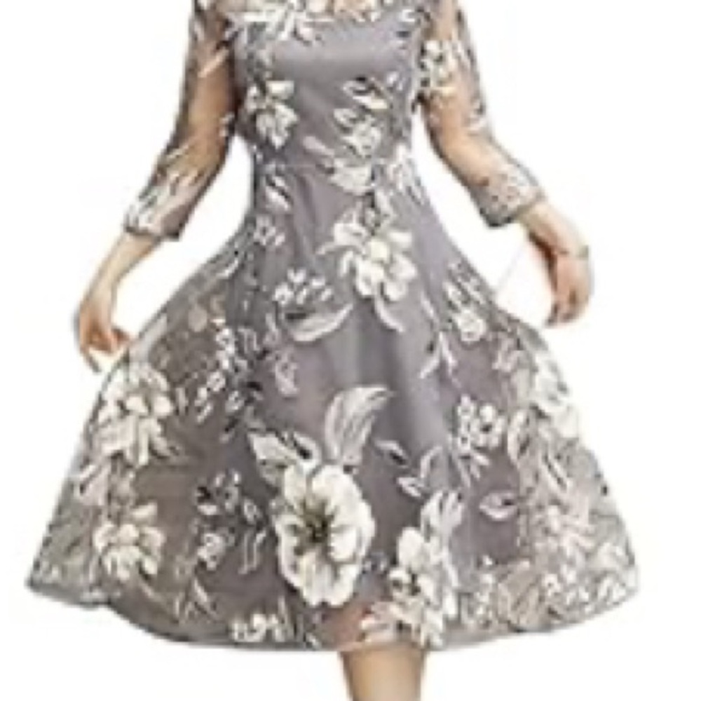 Chic Floral Organza Dress